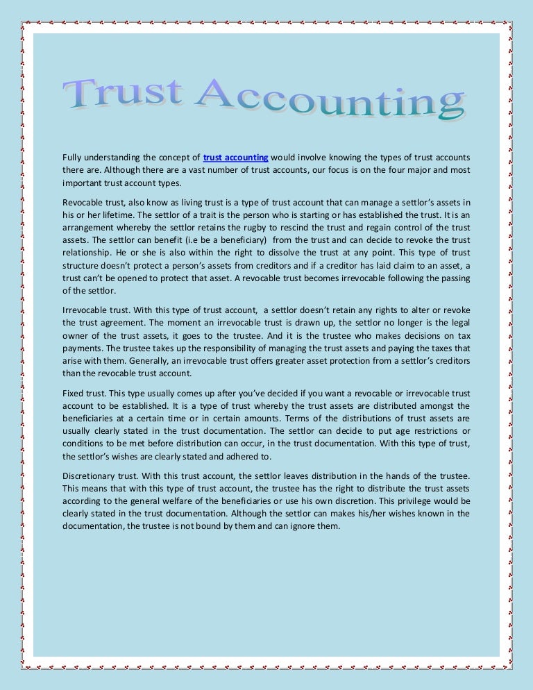 Trust accounting