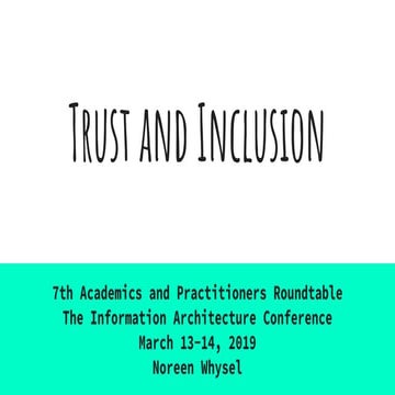 Trust and inclusion