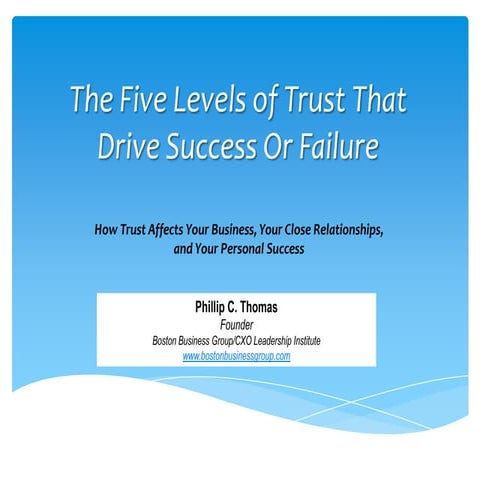The Five Levels of Trust that Drive Success or Failure
