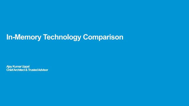 Trusted advisory on technology comparison --exadata, hana, db2