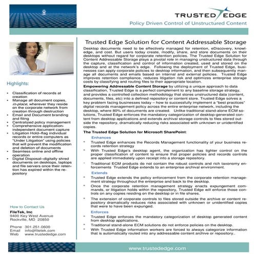 Trusted Edge Ice For Content Addressable Storage