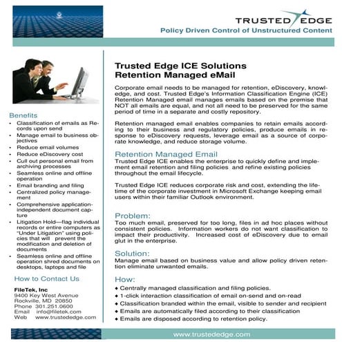 Trusted Edge Ice For Retention Managed Email