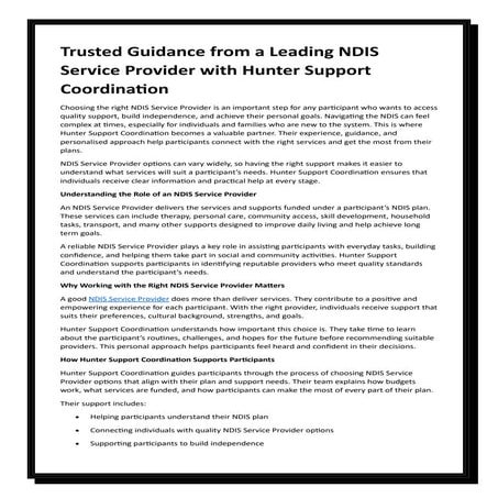 NDIS and Daily Living Support Making Life Easier | PDF