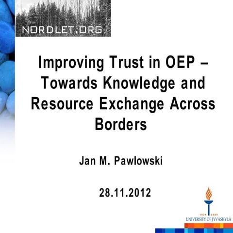 Trusted networks for Open Education - Online Educa 20121128