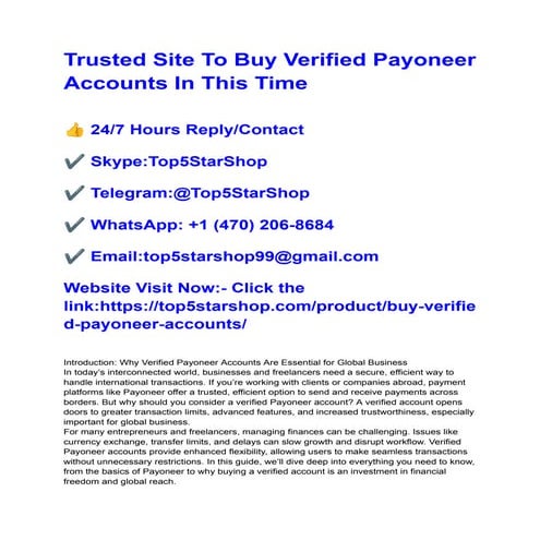 Trusted Site To Buy Verified Payoneer Accounts In This Time.pdf