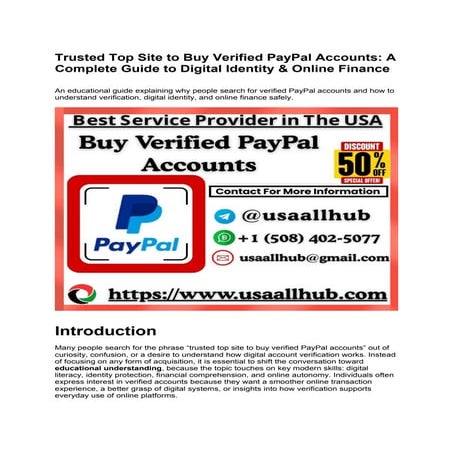 Trusted Top Site to Buy Verified PayPal Account Online Finance.docx