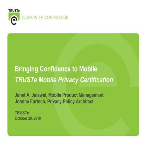 Getting users to trust your Mobile Apps and Mobile Web sites