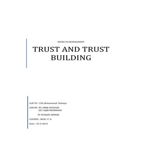 Trust Building
