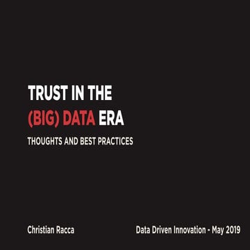 Trust in the (BIG) DATA Era