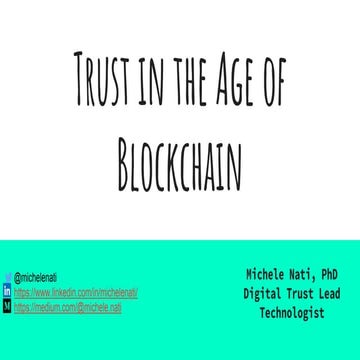 Trust in the age of blockchain