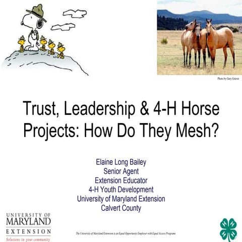 Trust, Leadership & 4-H Horse Projects: How Do They Mesh?