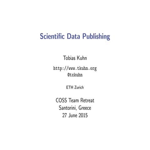 Scientific Data Publishing