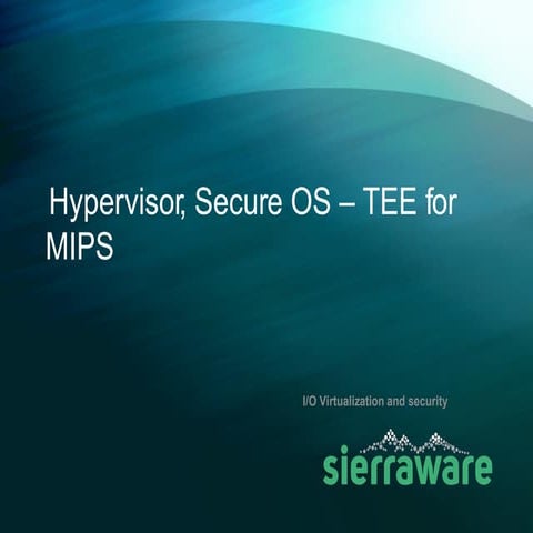 Trustzone secure os tee for mips