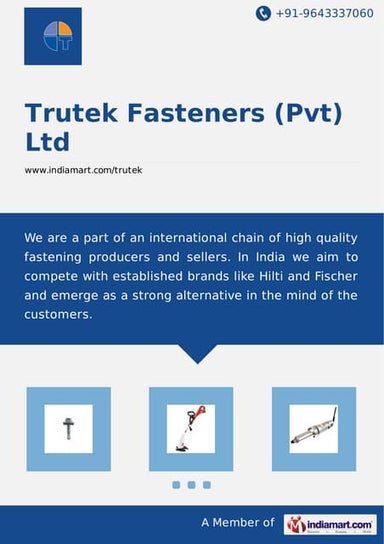 Trutek Fasteners Private Limited, Noida, Lightweight Anchors