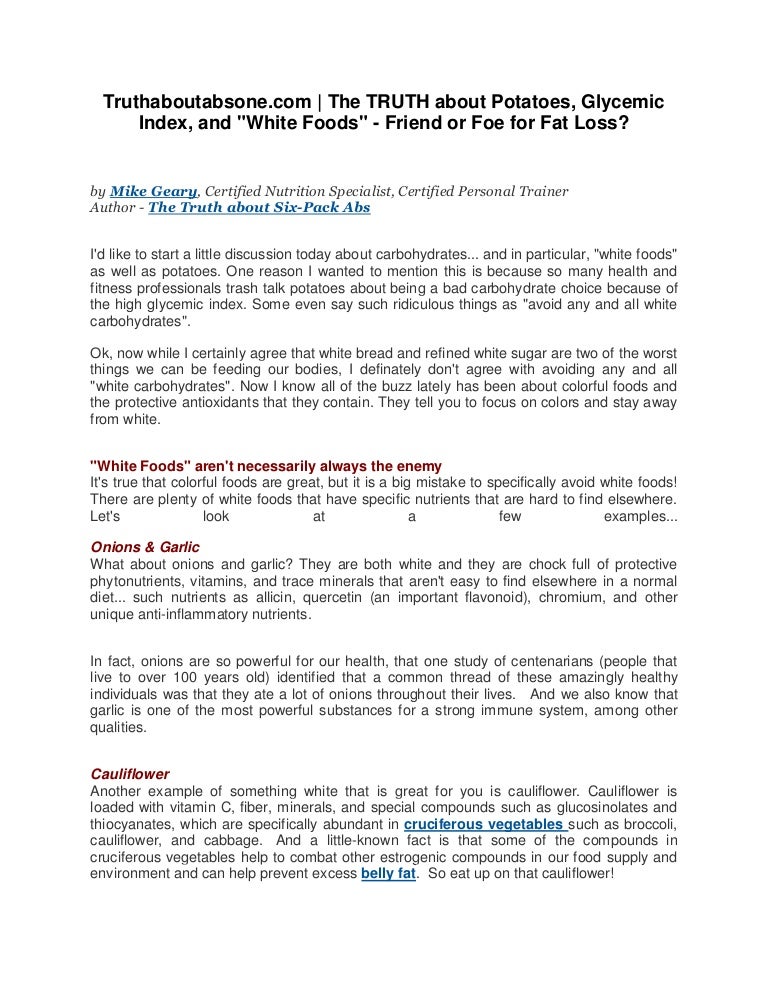 the truth about potatoes, glycemic index, and w…