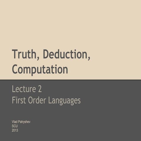 Truth, deduction, computation;   lecture 2