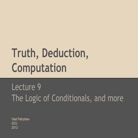 Truth, deduction, computation   lecture 9