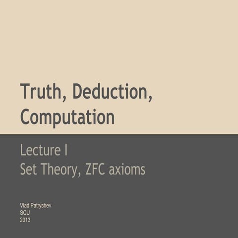 Truth, deduction, computation   lecture i (last one)