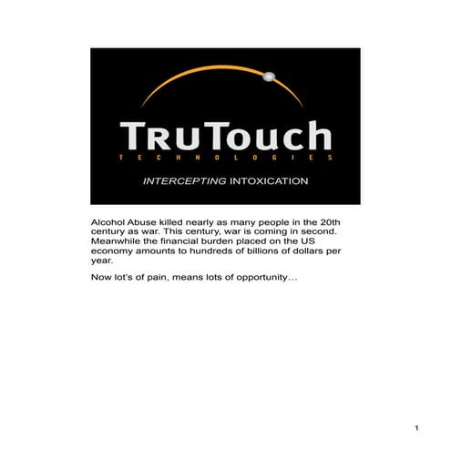 TruTouch Alcohol Detector: a business model | PDF