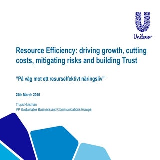 Resource Efficiency: driving growth...