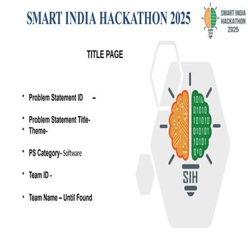 Sih final presentation for internal hack | PPTX