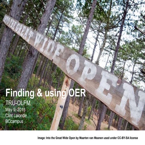 Finding and using Open Educational Resources