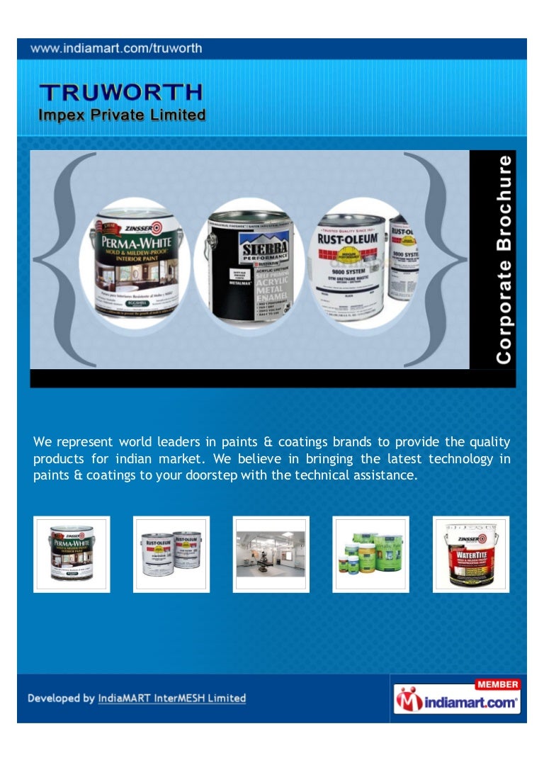 Truworth Impex Private Limited, Jaipur, coatings brands