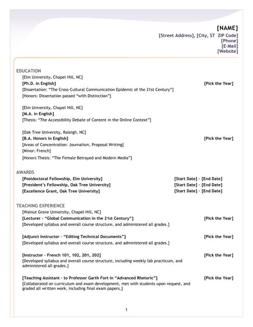 Resume Template