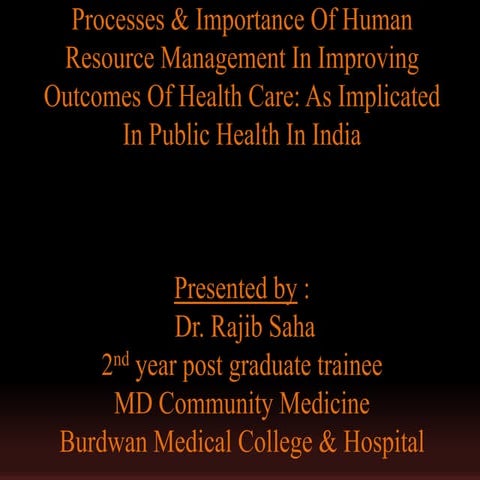 Processes & Importance Of Human Resource Management In Improving Outcomes Of ...