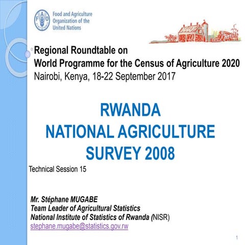 RWANDA NATIONAL AGRICULTURE SURVEY 2008