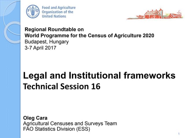 Legal and Institutional Framework: Technical Session 16a