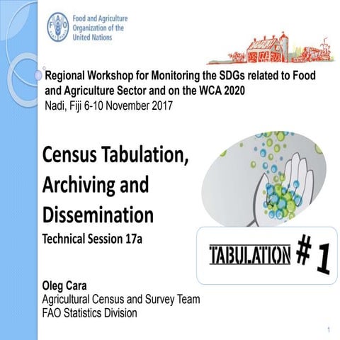  Tabulation, Dissemination and Archiving