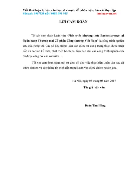Phát triển phương thức Bancassurance tại Ngân hàng Thương mại Cổ phần Công th...