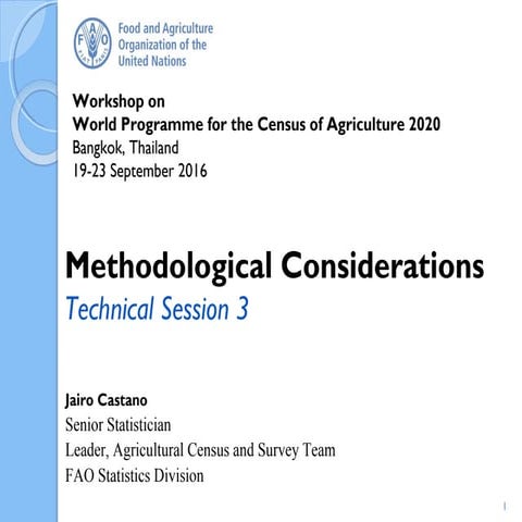 Methodological considerations for the census design : Technical Session 3
