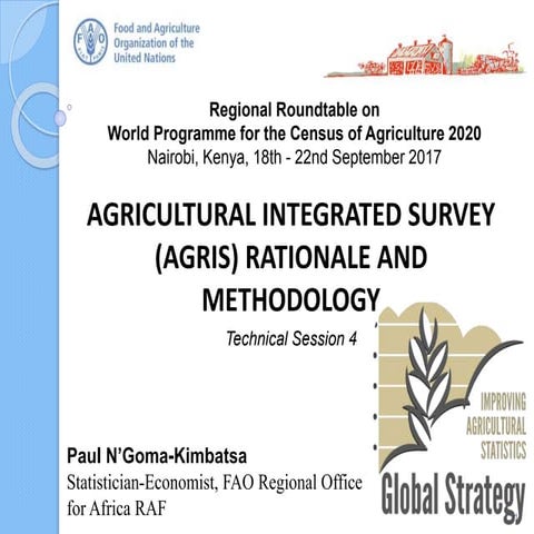 Agricultural Integrated Survey (AGRIS): Rationale and Methodology | PPT