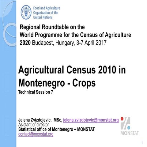 Montenegro Theme 4 Crops: Technical Session 7 | PPT