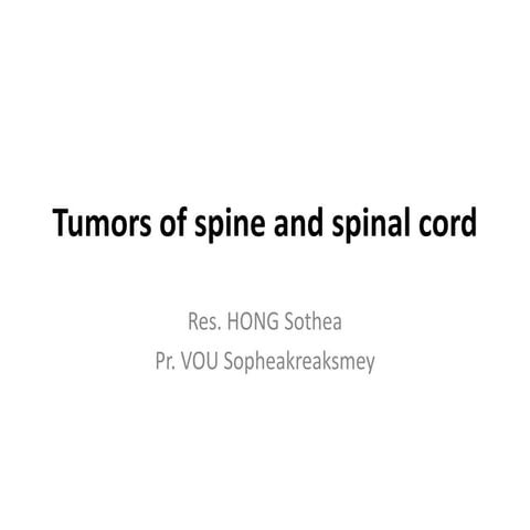 Tumor of spine and spinal cord