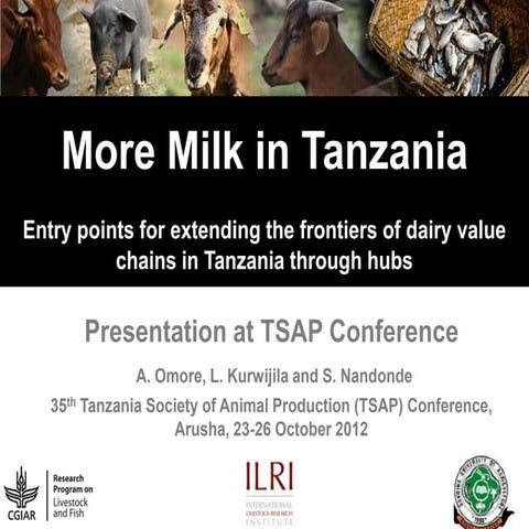 More Milk in Tanzania: Entry points for extending the frontiers of dairy valu...