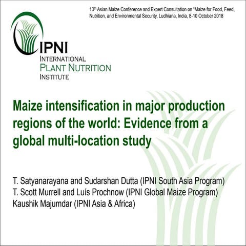 Maize intensification in major production regions of the world