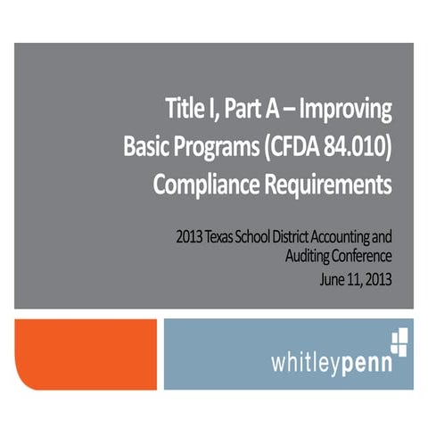 TSCPA 2013 ISD Title 1A and IDEA B