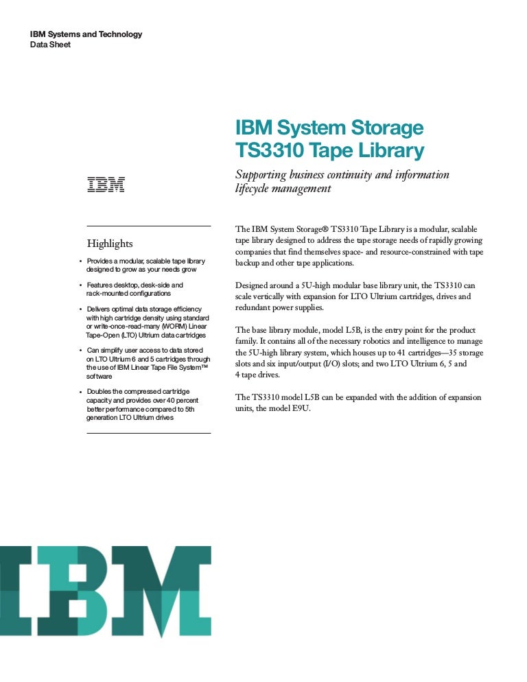 IBM System Storage TS3310 Tape Library