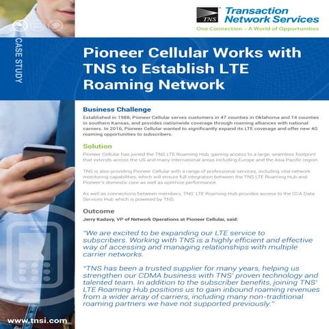TNS Pioneer Cellular Case Study December 2016