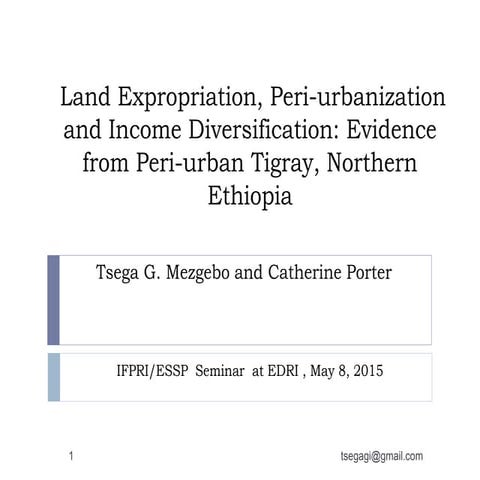 Land expropriation, peri-urbanization and income diversification: Evidence fr...