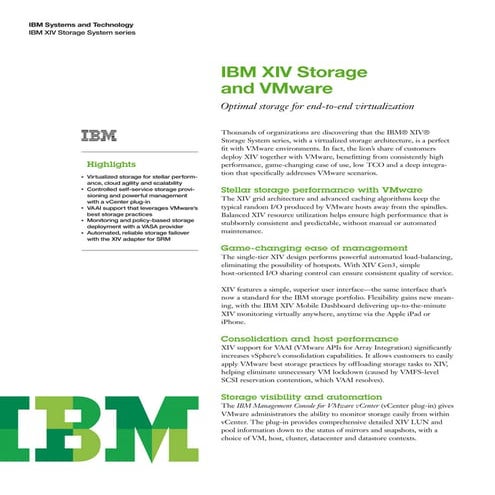 IBM XIV Storage and VMware
