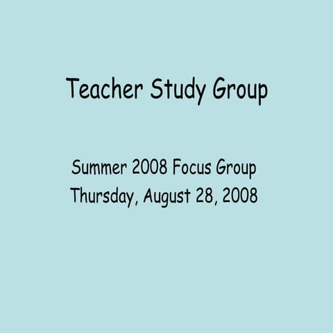 Tsg   Aug  28 Presentation