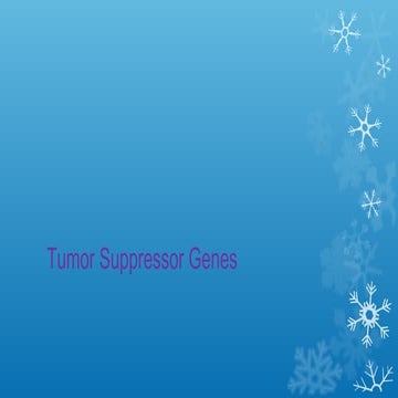 Tumor Suppressor Gene