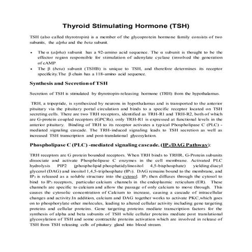 TSH hormone | DOCX