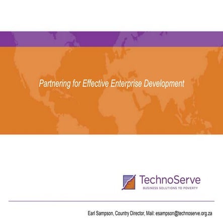 Partnering for effective enterprise development - Tshikululu Serious Enterpri...