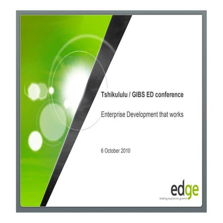 Enterprise development that  works - Tshikululu Serious Enterprise Developmen...