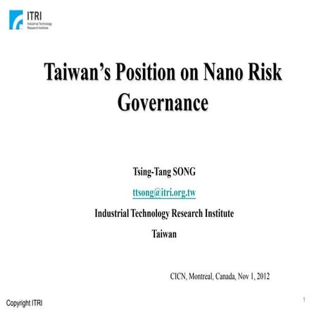Tsing Tang Song_Taiwan’s position on nano risk governance